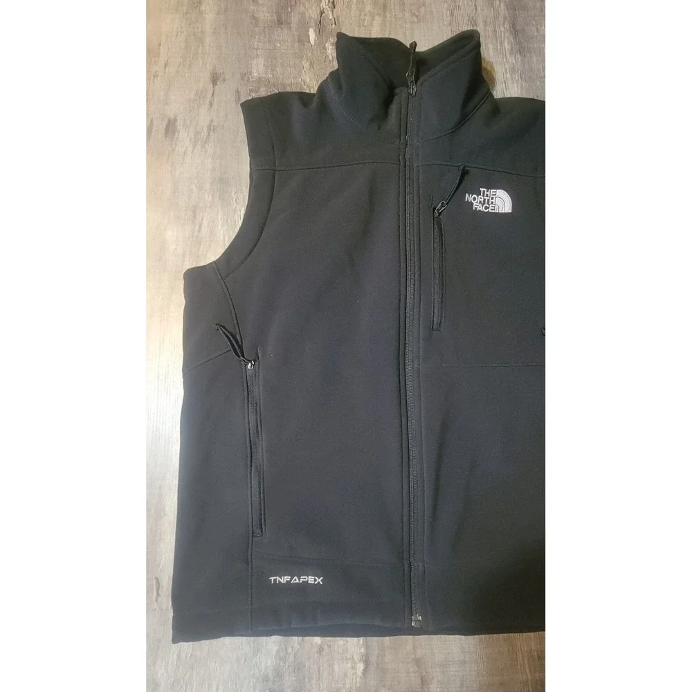 The North Face Mens Small Apex Bionic Softshell Vest Black Full Zip Outdoor EUC